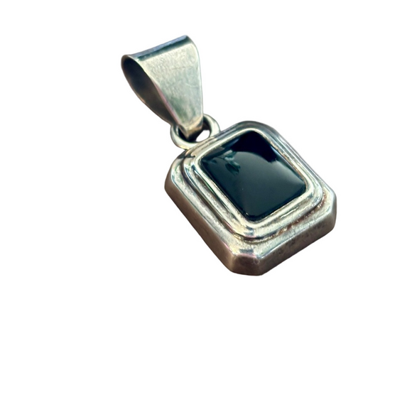 Silpada Jewelry - Silpada Silver Pendant with inlay  Black Stone S0113